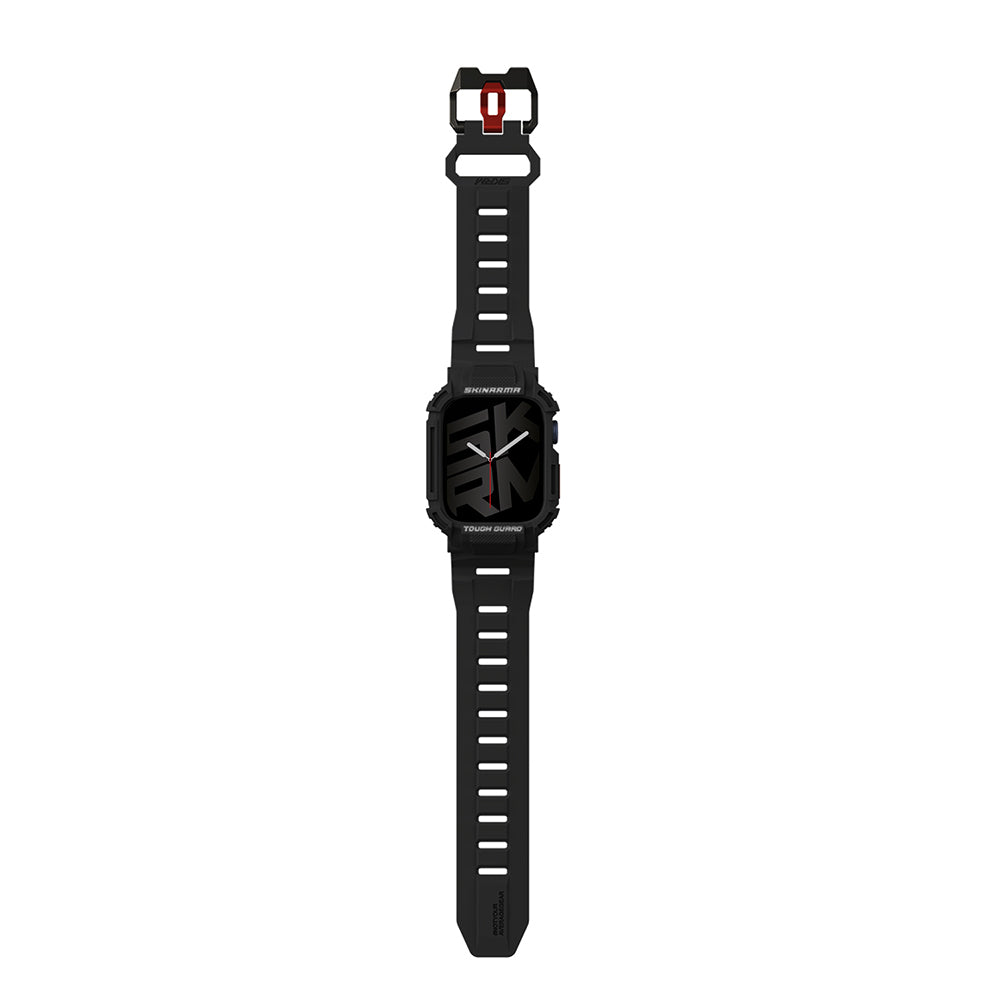 Apple Watch 44 mm Skinarma Mecha 2in1 TPU Kasa Koruyucu + Silikon Kordon Lacivert