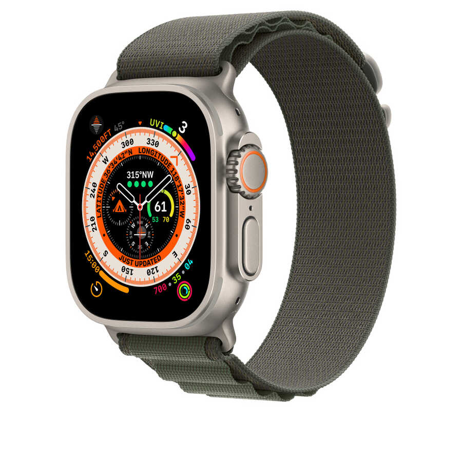 Apple Watch 44mm Kordon Wiwu WU-01 Hasır Örgü Strap Kayış Turuncu