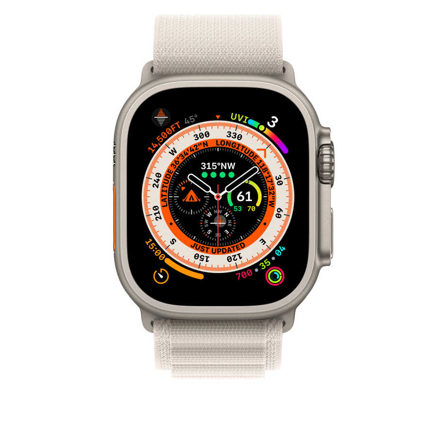 Apple Watch 44mm Kordon Wiwu WU-01 Hasır Örgü Strap Kayış Turuncu