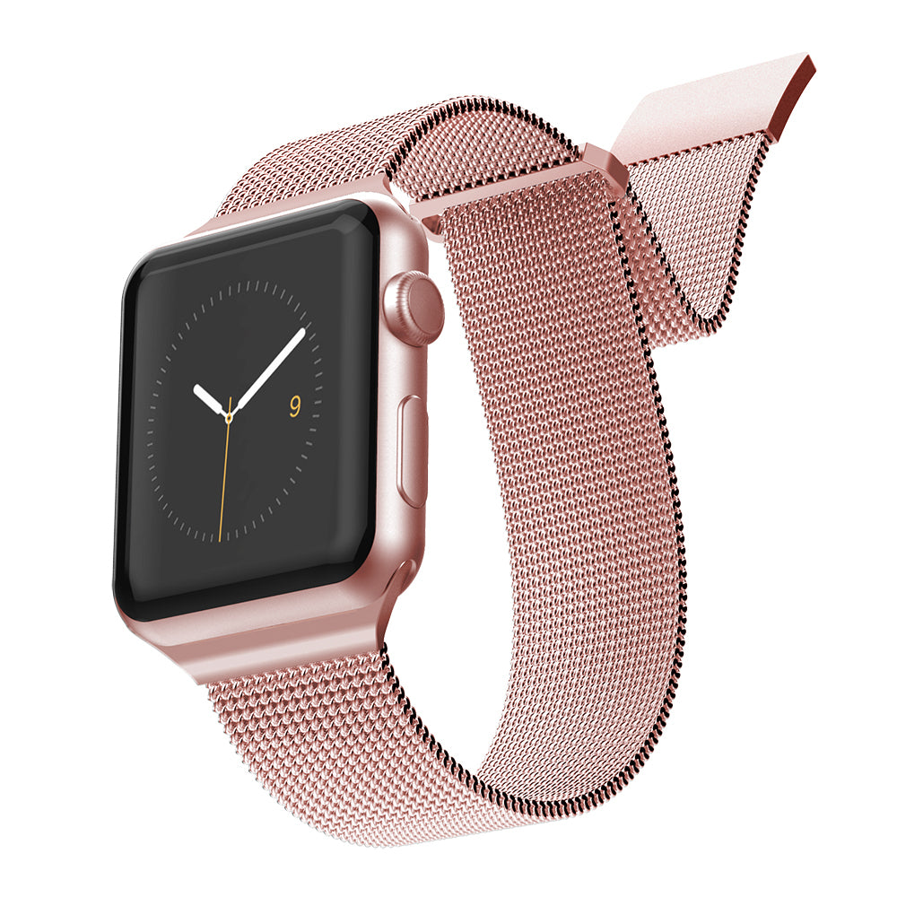 Apple Watch 44mm Raptic Mesh Band Serisi Metal Hasır Kordon Rose Gold
