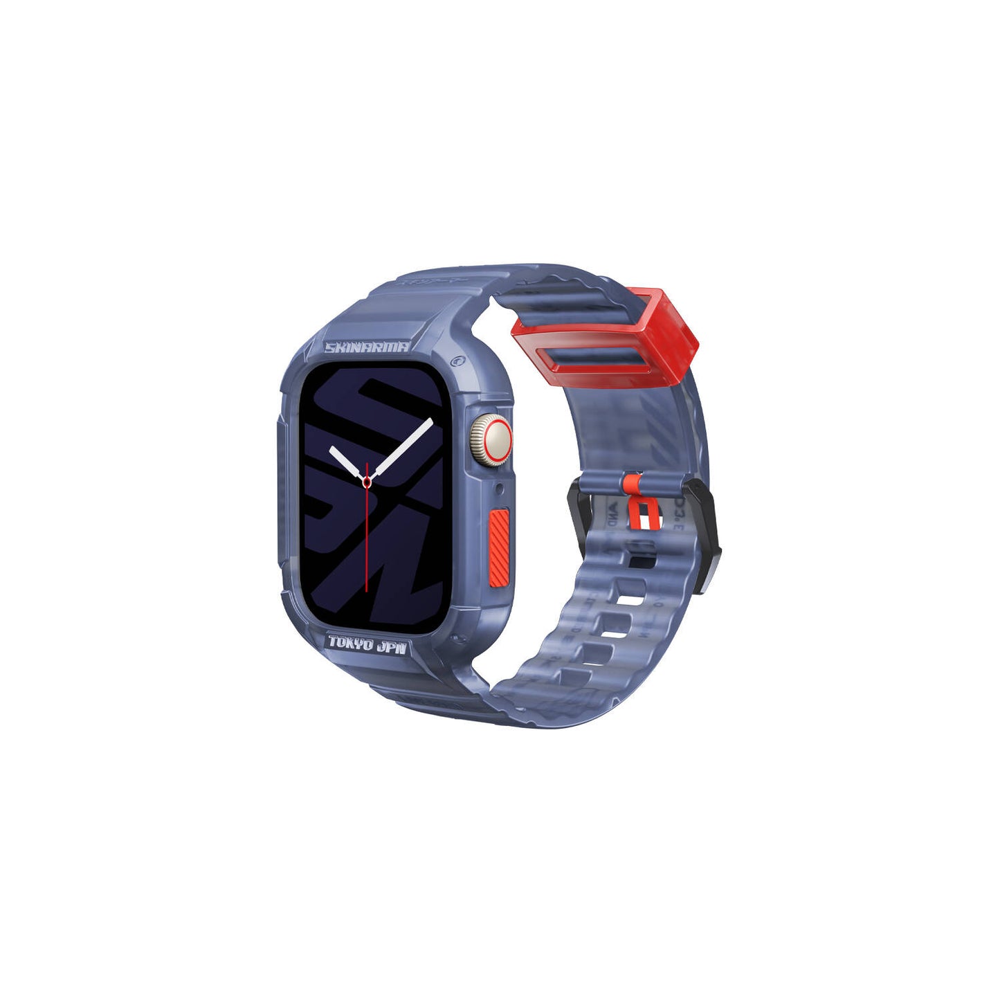 Apple Watch 44mm SkinArma Saido Sert PC Kasa Koruyuculu Silikon Kordon