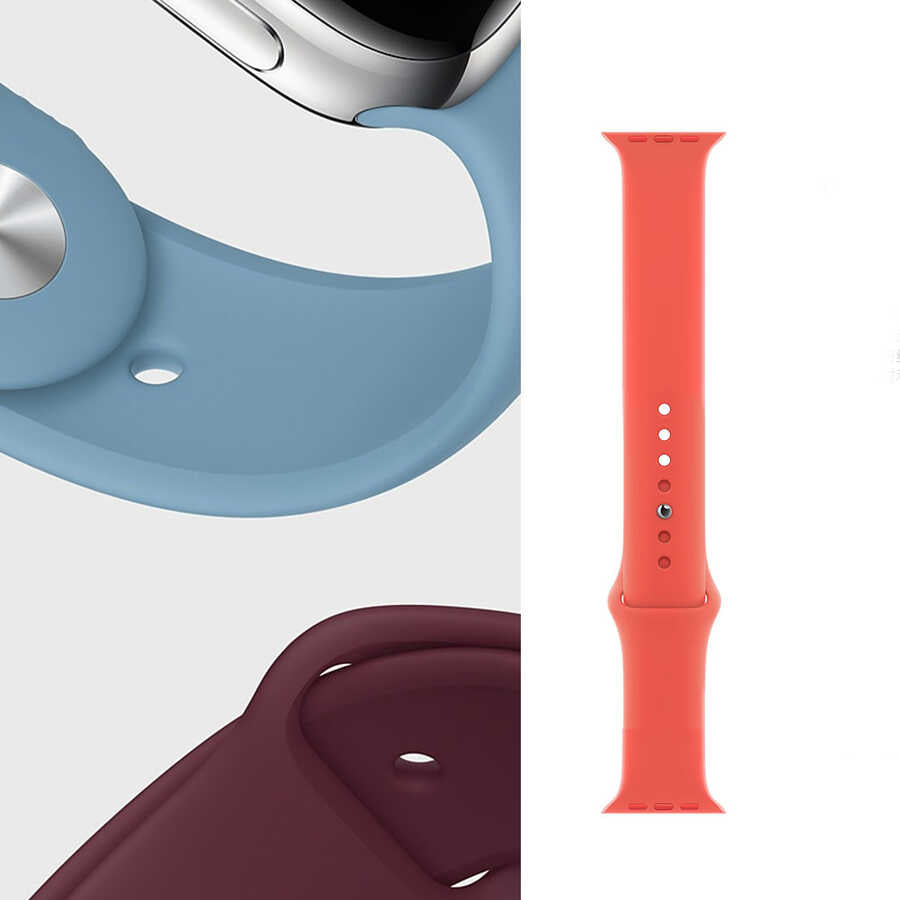 Apple Watch 44mm Wiwu Sport Band Silikon Kordon Turuncu