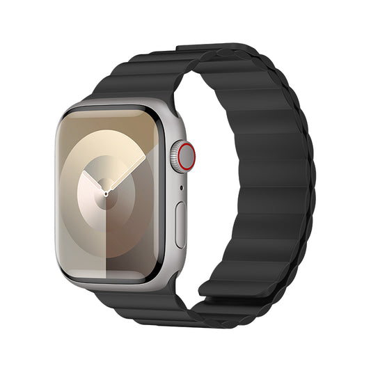Apple Watch 7 41mm Benks Magnetik Tak Çıkar Silikon Strap Kayış Siyah