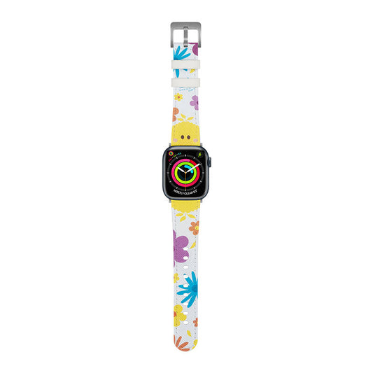 Apple Watch 7 41mm Casebang Sesame Street Serisi Deri Saat Kordon Sarı