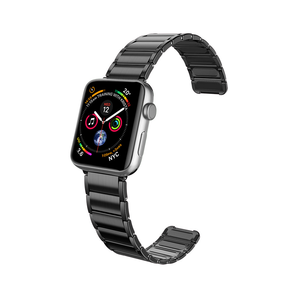 Apple Watch 7 41mm Raptic Classic Serisi Magnetik Metal Kordon Gümüş