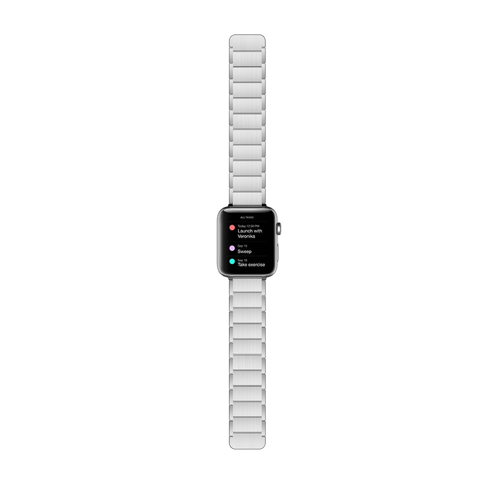 Apple Watch 7 41mm Raptic Classic Serisi Magnetik Metal Kordon Gümüş