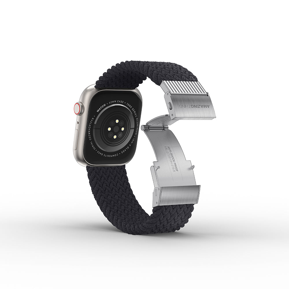 Apple Watch 7 45mm Amazingthing Titan Weave Örgü Sport Kordon Mor