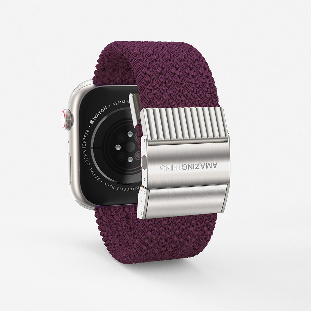 Apple Watch 7 45mm Amazingthing Titan Weave Örgü Sport Kordon Siyah