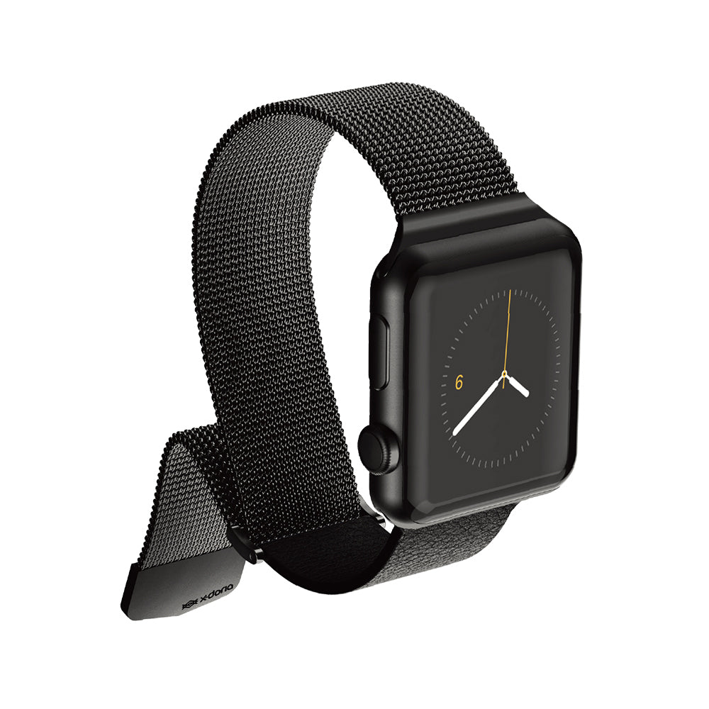 Apple Watch 7 45mm Raptic Hybrid Serisi Metal Hasır Kordon Siyah