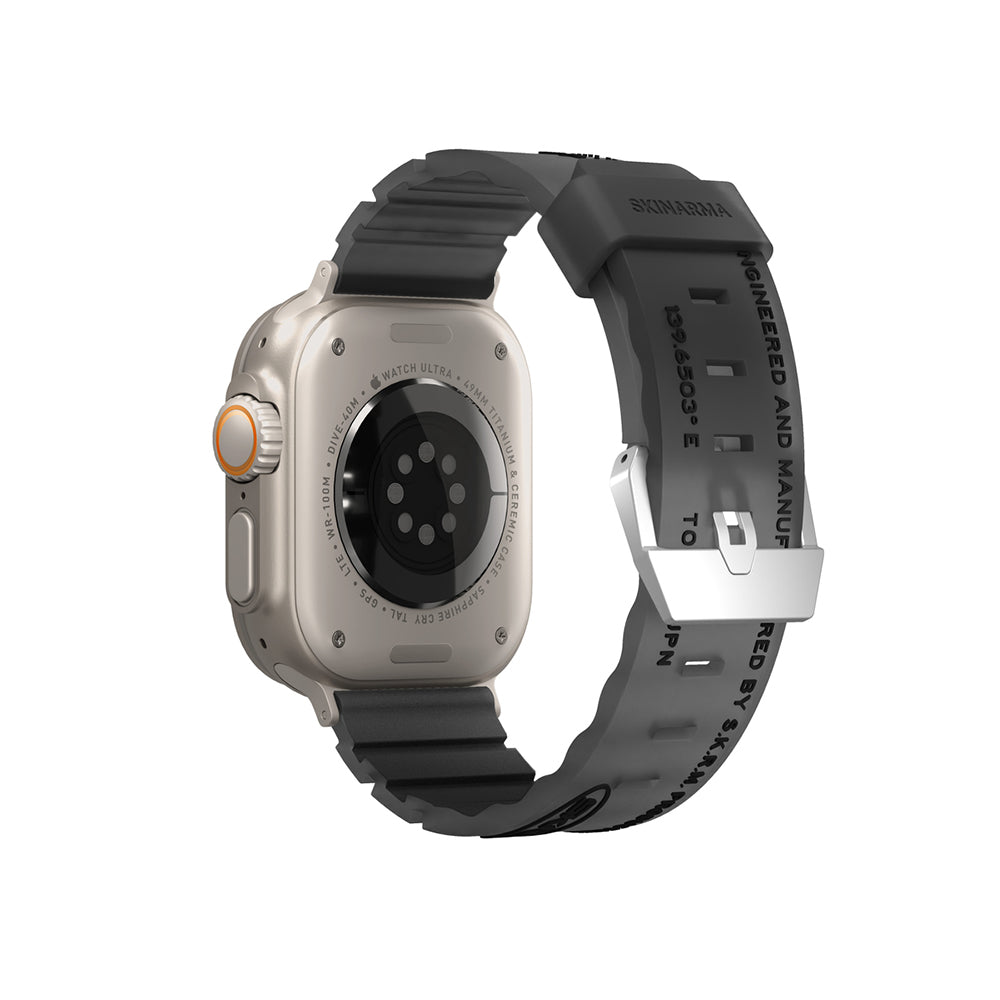 Apple Watch 7 45mm SkinArma New Shokku Silikon Kordon Füme