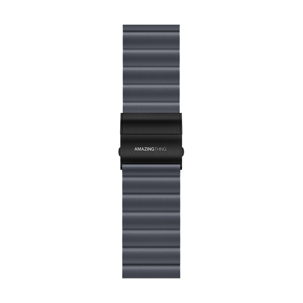Apple Watch Serisi Uyumlu Amazing Thing Glamour Sense Deri Kordon Siyah