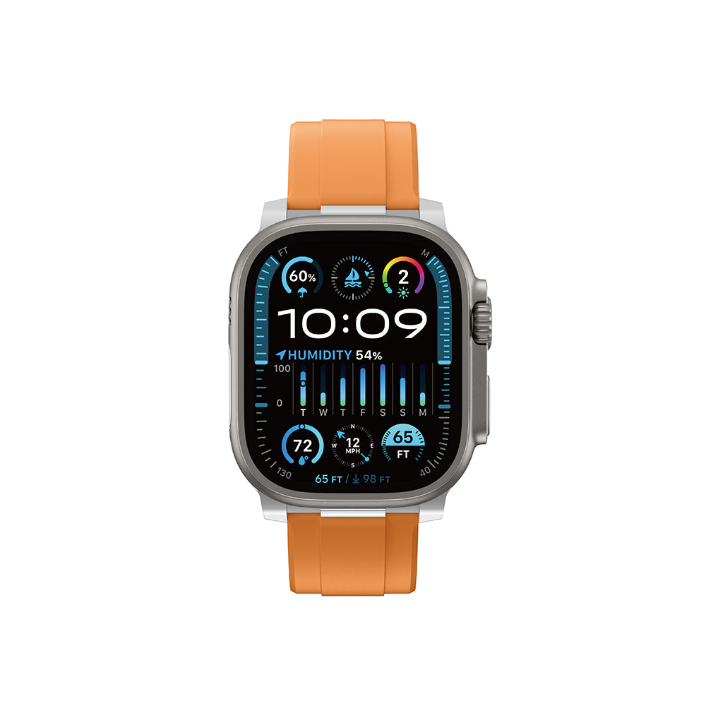 Apple Watch Ultra 49mm Amazingthing Titan Chrono Silikon Kordon Beyaz