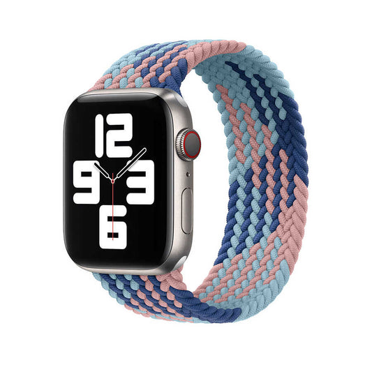 Apple Watch Ultra 49mm Kordon Wiwu Braided Solo Loop Contrast Color Large Strap Kayış NO1