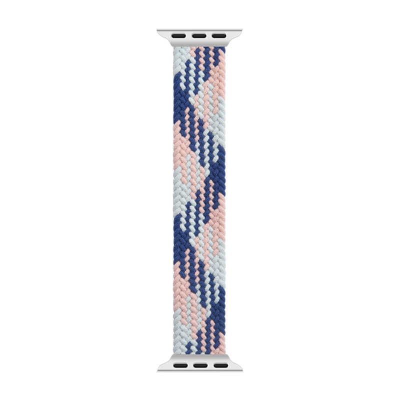 Apple Watch Ultra 49mm Kordon Wiwu Braided Solo Loop Contrast Color Large Strap Kayış NO3