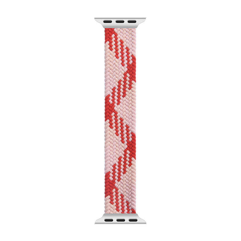 Apple Watch Ultra 49mm Kordon Wiwu Braided Solo Loop Contrast Color Large Strap Kayış NO5