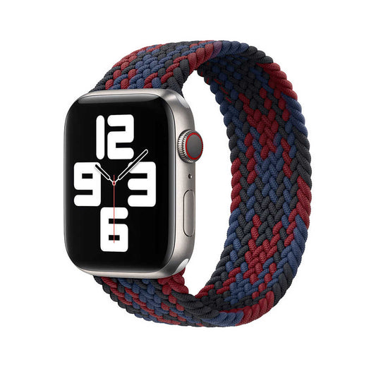 Apple Watch Ultra 49mm Kordon Wiwu Braided Solo Loop Contrast Color Medium Strap Kayış NO2