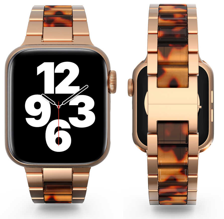 Apple Watch Ultra 49mm Kordon Wiwu Resin Steel Belt Metal Strap Kayış Pembe