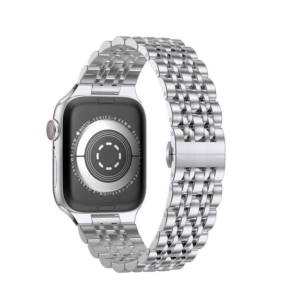 Apple Watch Ultra 49mm Kordon Wiwu Seven Beads Steel Belt Metal Strap Kayış Siyah