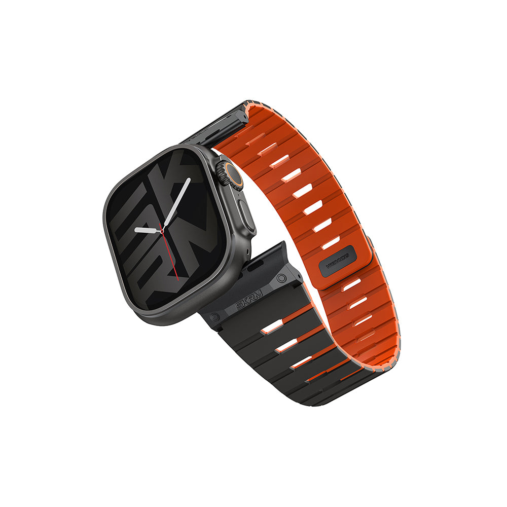 Apple Watch Ultra 49mm Skinarma Gemini Serisi TPU Magnetik Silikon Kordon