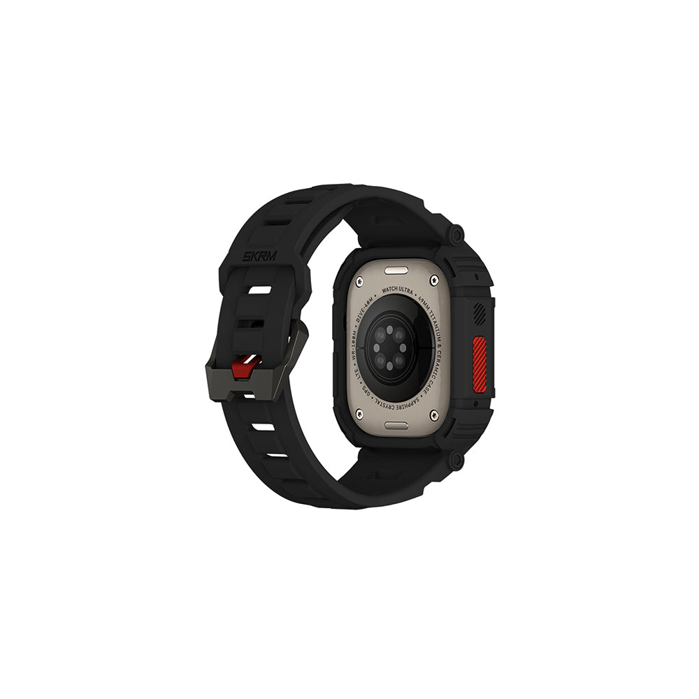 Apple Watch Ultra 49mm Skinarma Mecha 2in1 TPU Kasa Koruyucu + Silikon Kordon Yeşil