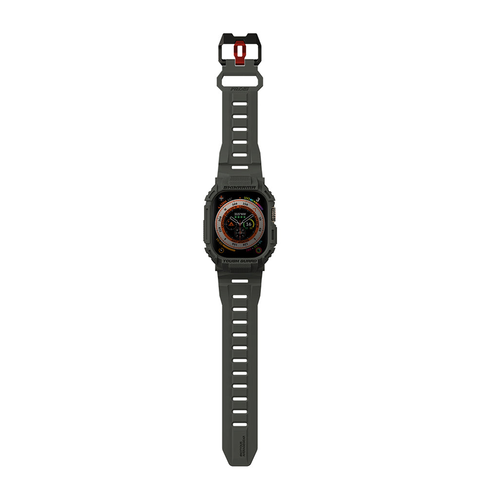 Apple Watch Ultra 49mm Skinarma Mecha 2in1 TPU Kasa Koruyucu + Silikon Kordon Yeşil