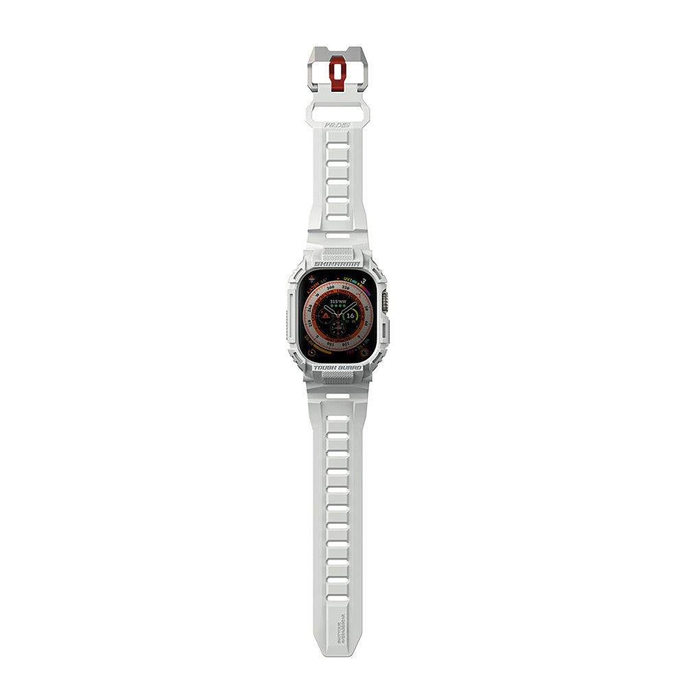 Apple Watch Ultra 49mm Skinarma Mecha 2in1 TPU Kasa Koruyucu + Silikon Kordon Yeşil