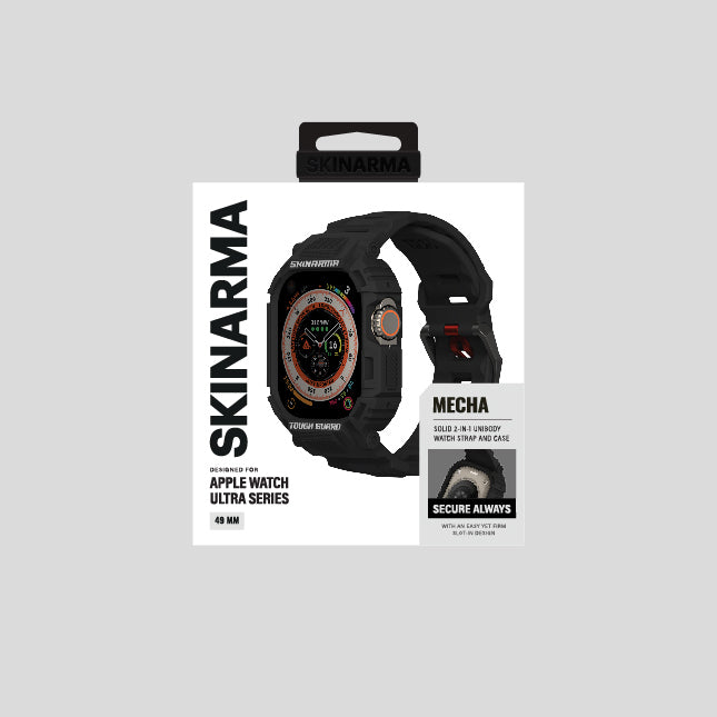 Apple Watch Ultra 49mm Skinarma Mecha 2in1 TPU Kasa Koruyucu + Silikon Kordon Yeşil