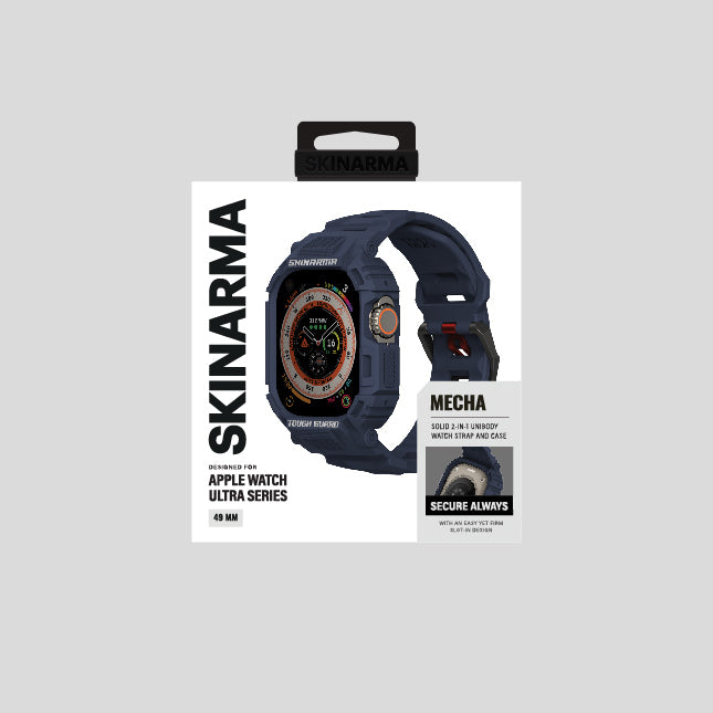 Apple Watch Ultra 49mm Skinarma Mecha 2in1 TPU Kasa Koruyucu + Silikon Kordon Yeşil