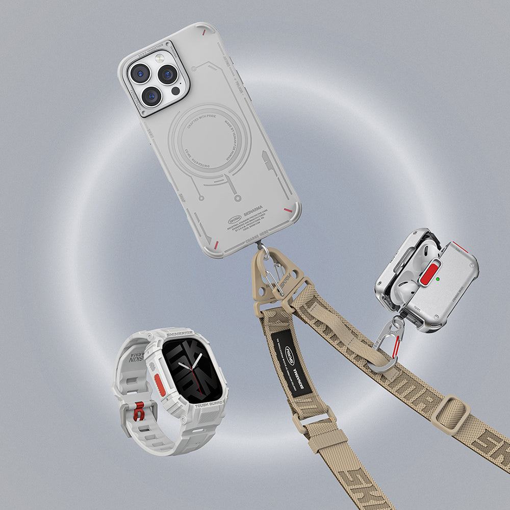 Apple Watch Ultra 49mm Skinarma Mecha 2in1 TPU Kasa Koruyucu + Silikon Kordon Yeşil