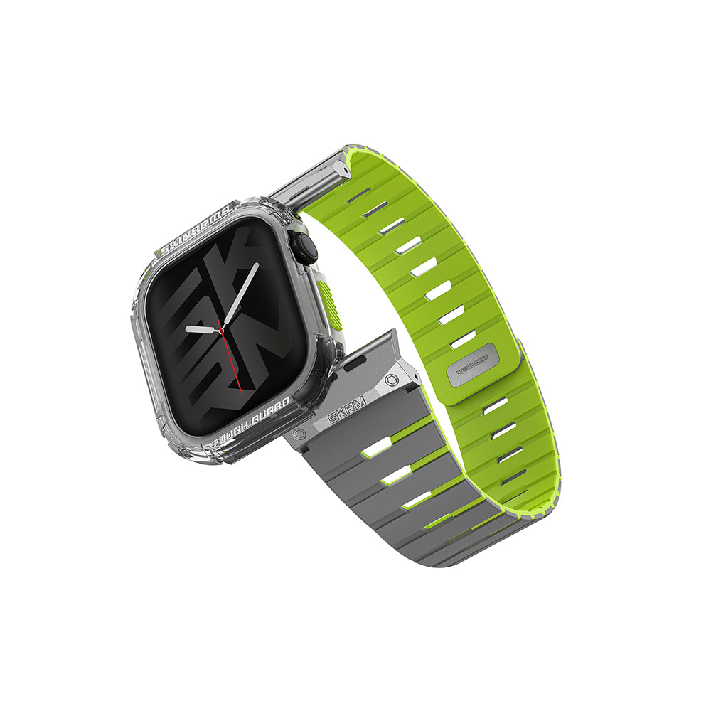 Apple Watch Ultra 49mm Skinarma Nightglow Atom TPU Kasa Koruyucu + Gemini Silikon Kordon