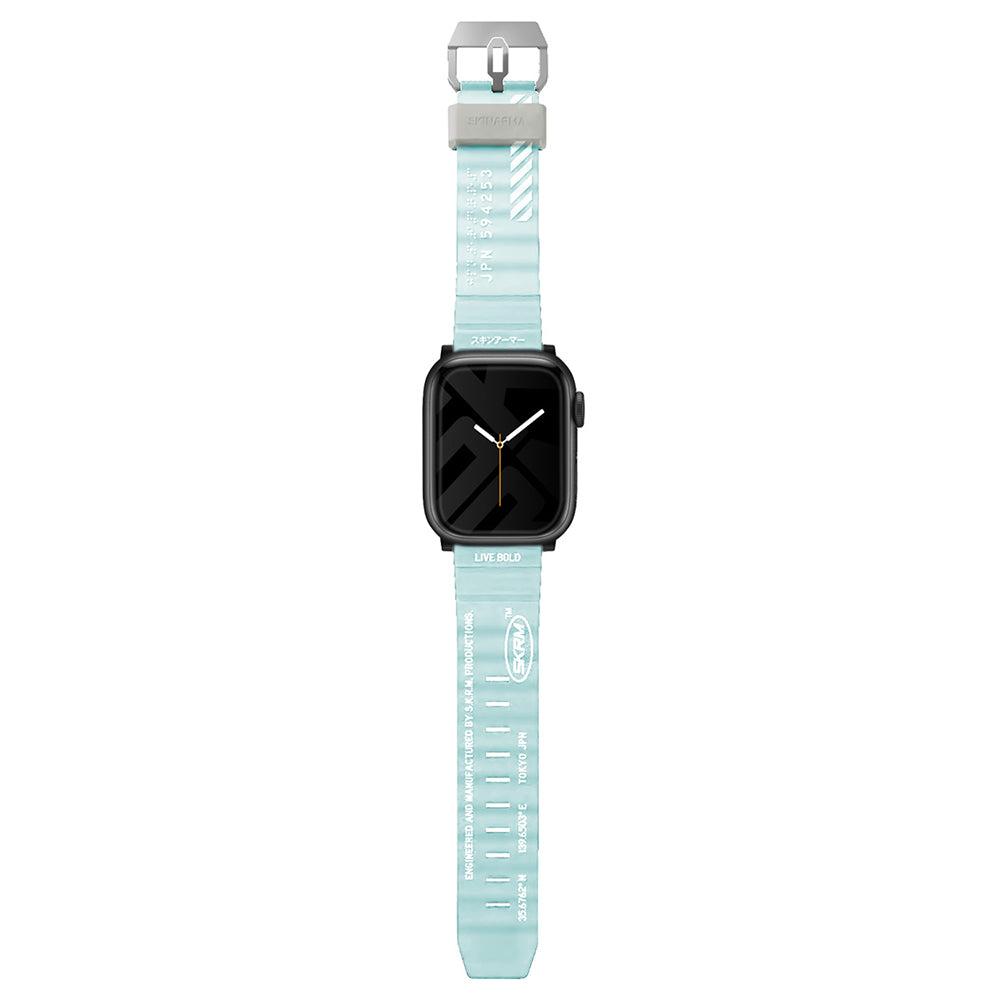 Apple Watch Ultra 49mm SkinArma Shokku Silikon Kordon Mavi Açık