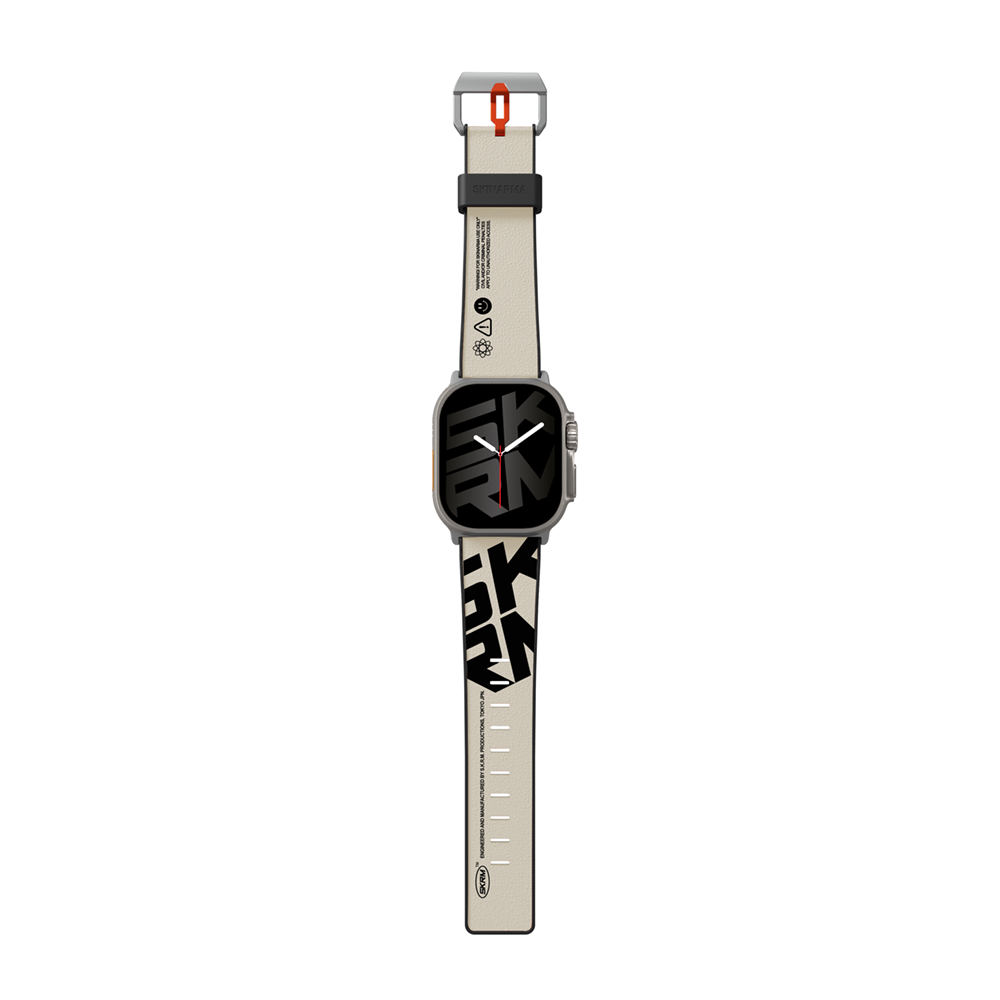 Apple Watch Ultra 49mm SkinArma Spunk Serisi PU Deri Kordon Turuncu