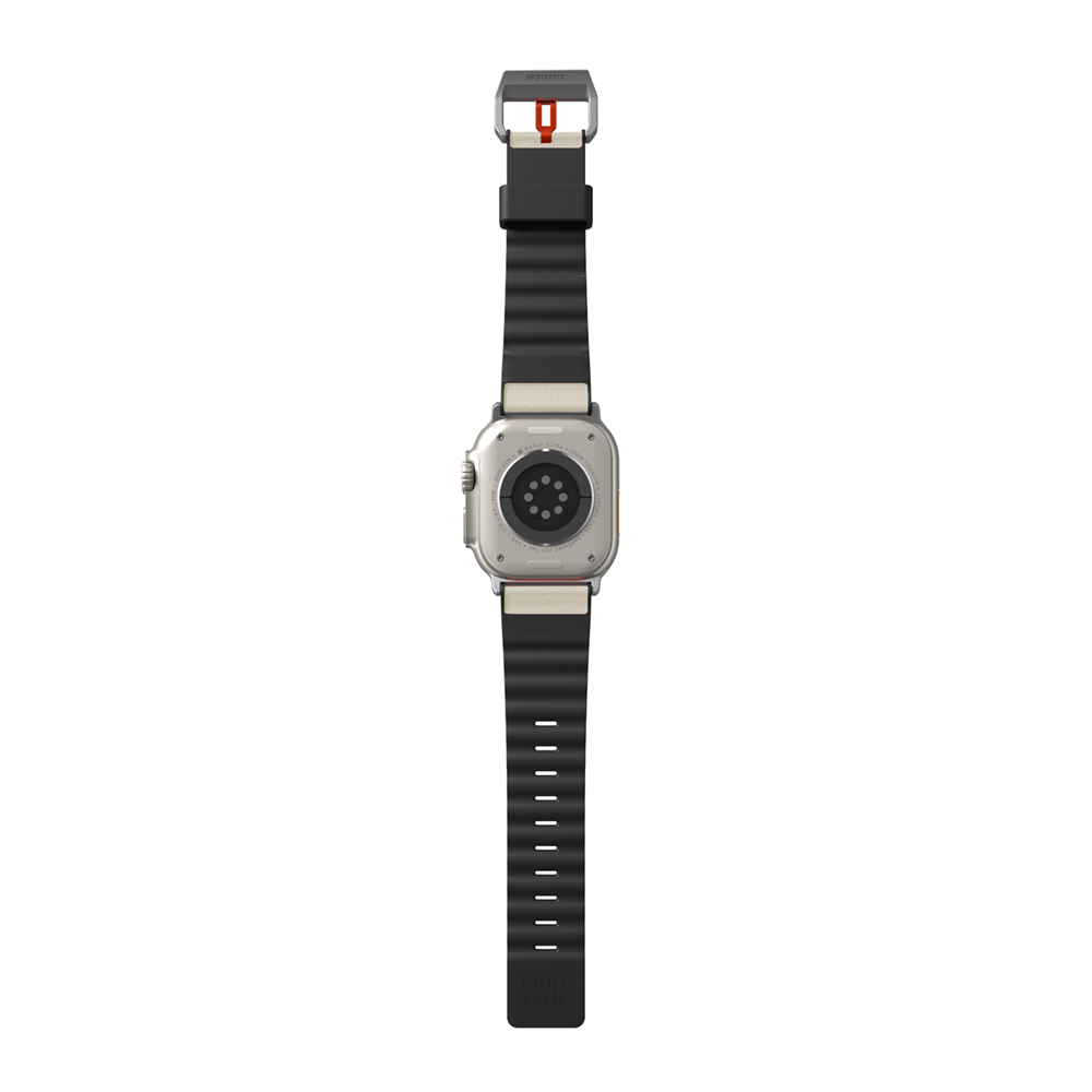 Apple Watch Ultra 49mm SkinArma Spunk Serisi PU Deri Kordon Gri