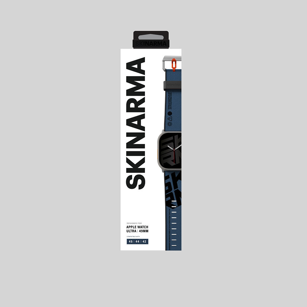 Apple Watch Ultra 49mm SkinArma Spunk Serisi PU Deri Kordon Turuncu