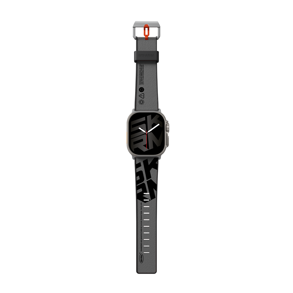 Apple Watch Ultra 49mm SkinArma Spunk Serisi PU Deri Kordon Gri