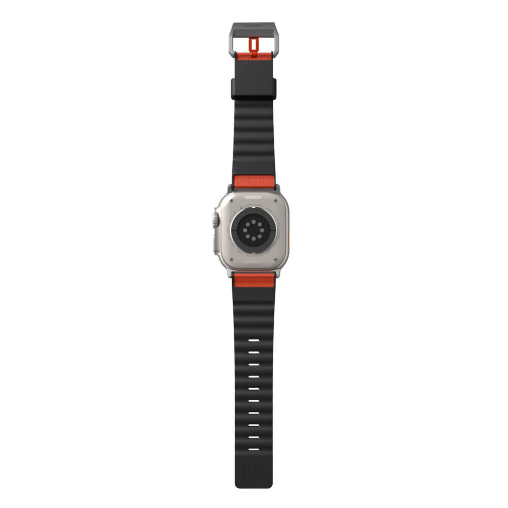 Apple Watch Ultra 49mm SkinArma Spunk Serisi PU Deri Kordon Gri