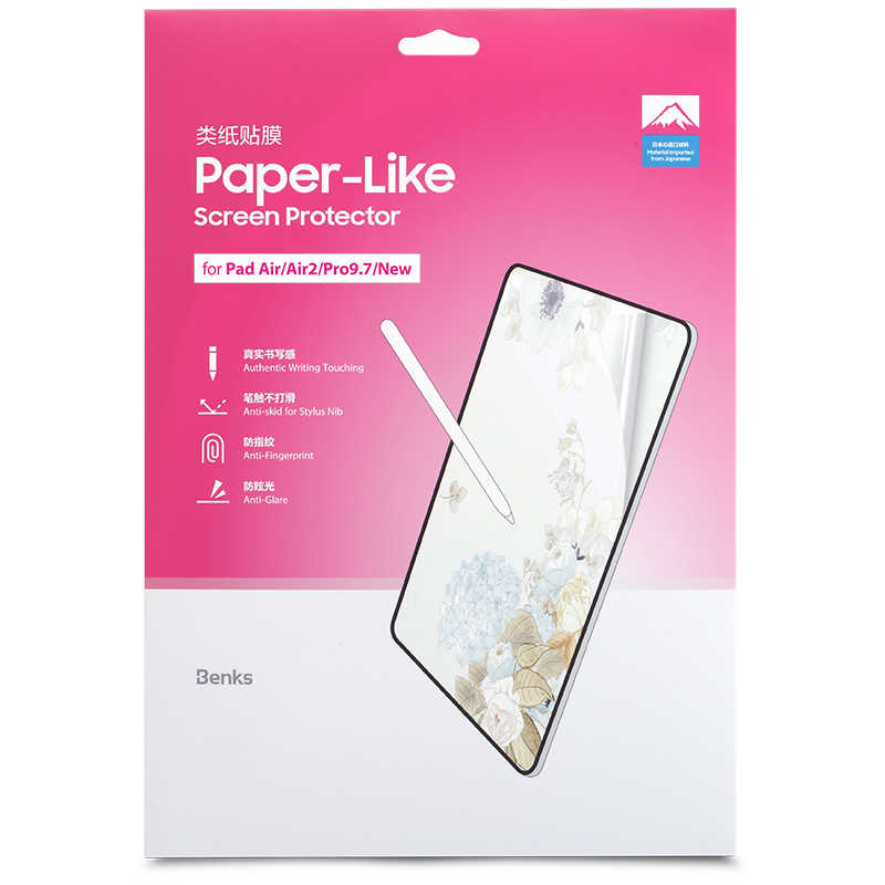 Benks Apple iPad 10.2 2021 (9.Nesil) Paper-Like Ekran Koruyucu Renksiz