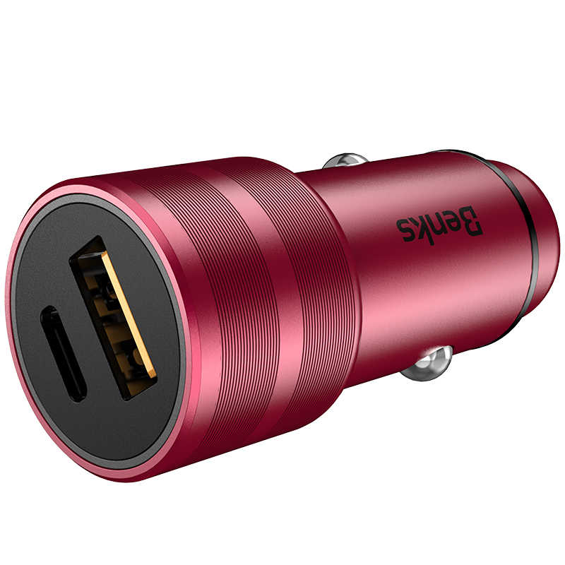 Benks C28 Fast Charging PD Araç Şarj Aleti Gri