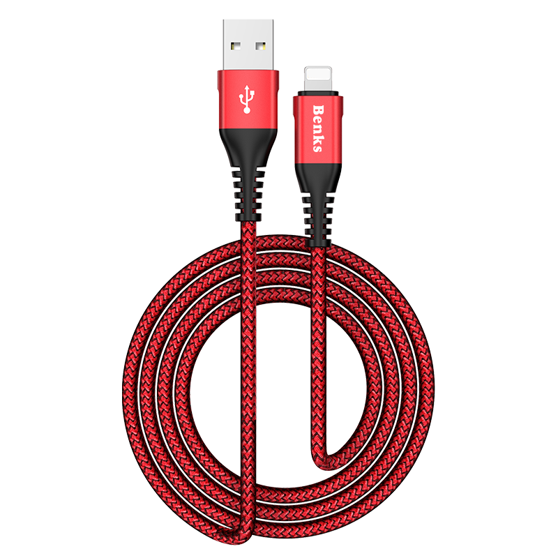 Benks D26 Lightning Usb Kablo 1.8M Kırmızı