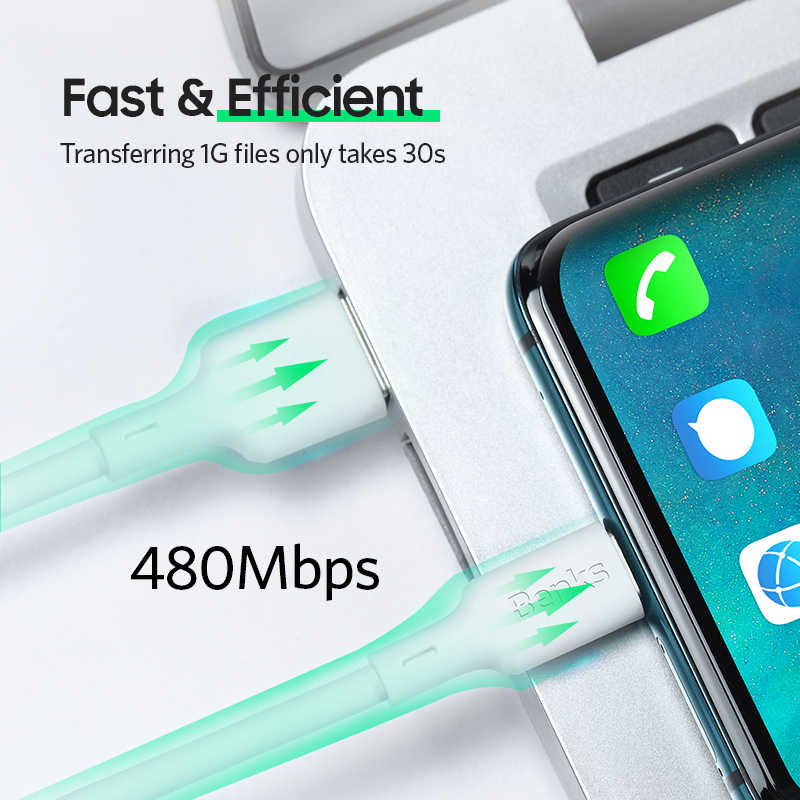 Benks D35 Type-C Fast Charging Usb Kablo 1.2M Siyah