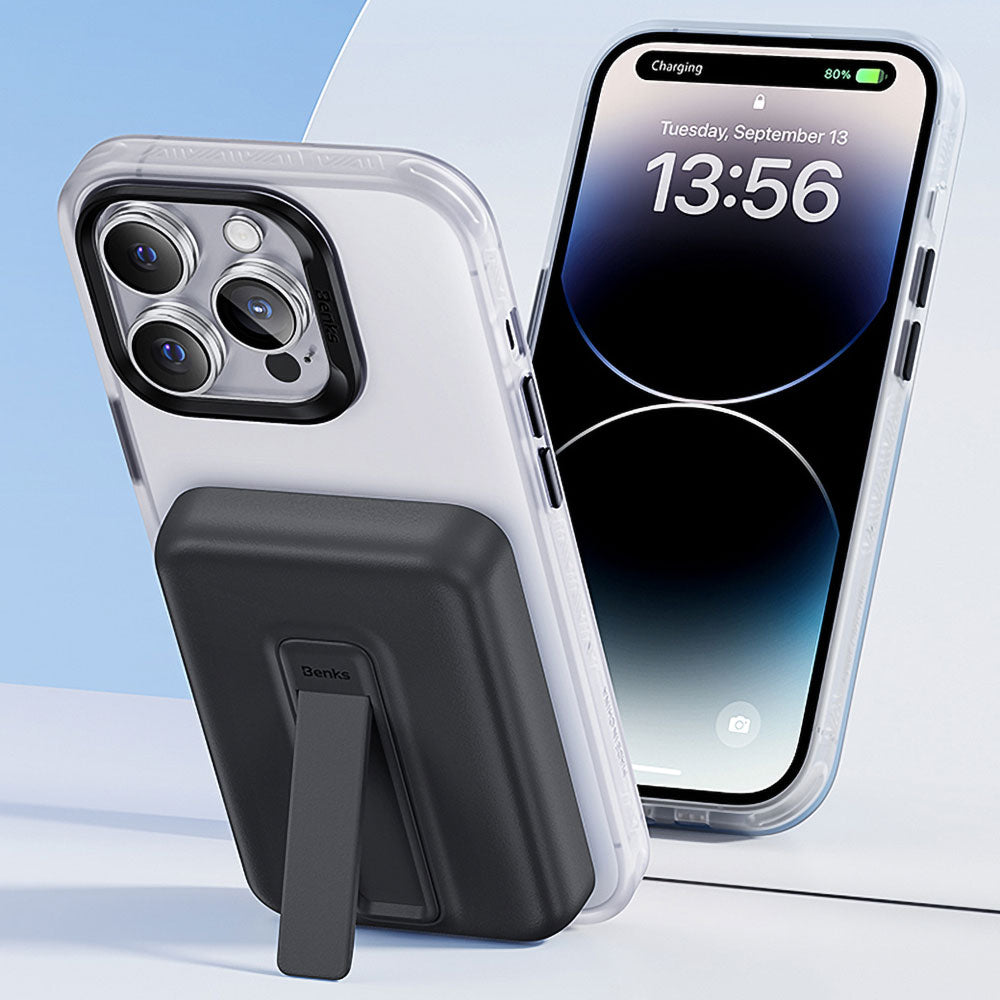 Benks MP09 M-safe Magnetik Standlı İnce Tasarımlı Powerbank 6000mAh Mavi