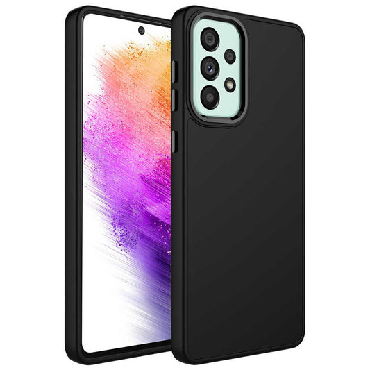 Galaxy A33 5G Kılıf Metal Çerçeve ve Buton Tasarımlı Silikon Zore Luna Kapak