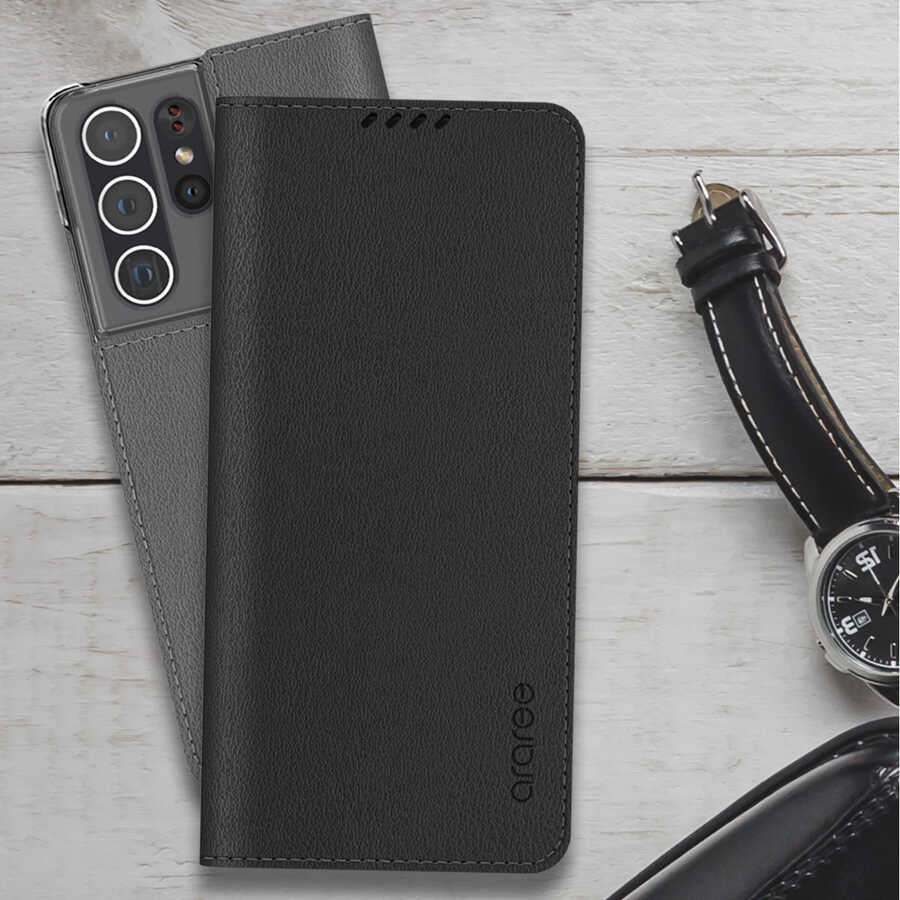 Galaxy S21 Kılıf Araree Mustang Diary Kılıf Siyah
