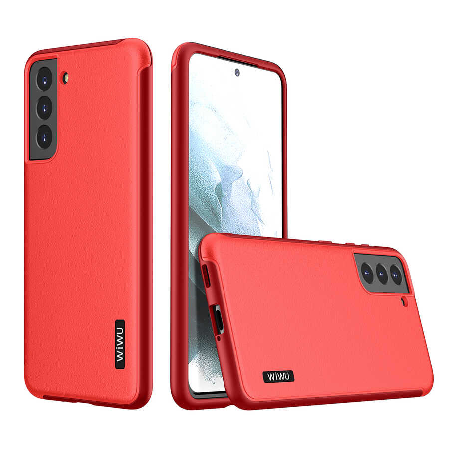 Galaxy S21 Plus Kılıf Wiwu Sand Stone Kapak Kırmızı