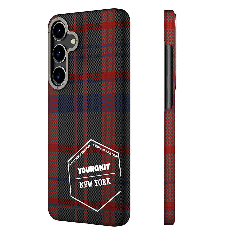 Galaxy S24 Kılıf Ekose Desenli Youngkit Gezhi Serisi Kapak