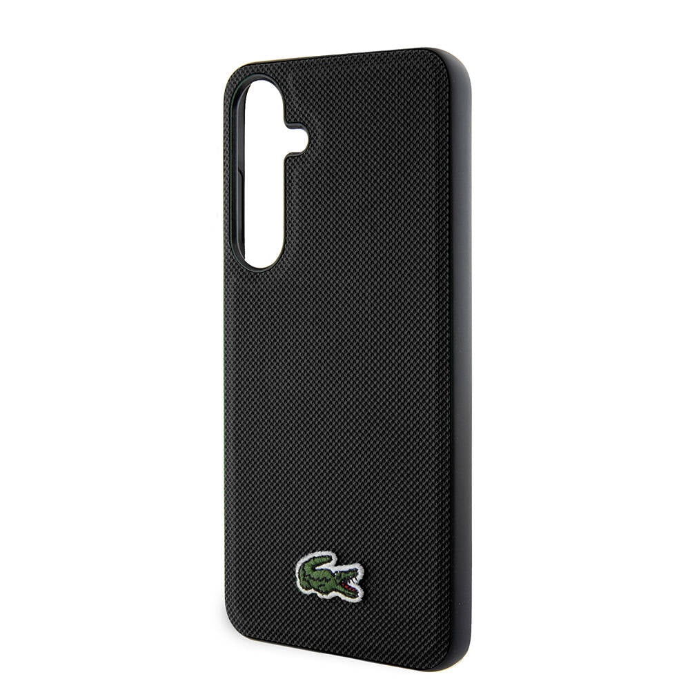 Galaxy S24 Kılıf Lacoste Orjinal Lisanslı PU Pike Desenli Arka Yüzey İkonik Timsah Dokuma Logolu Kapak Lacivert