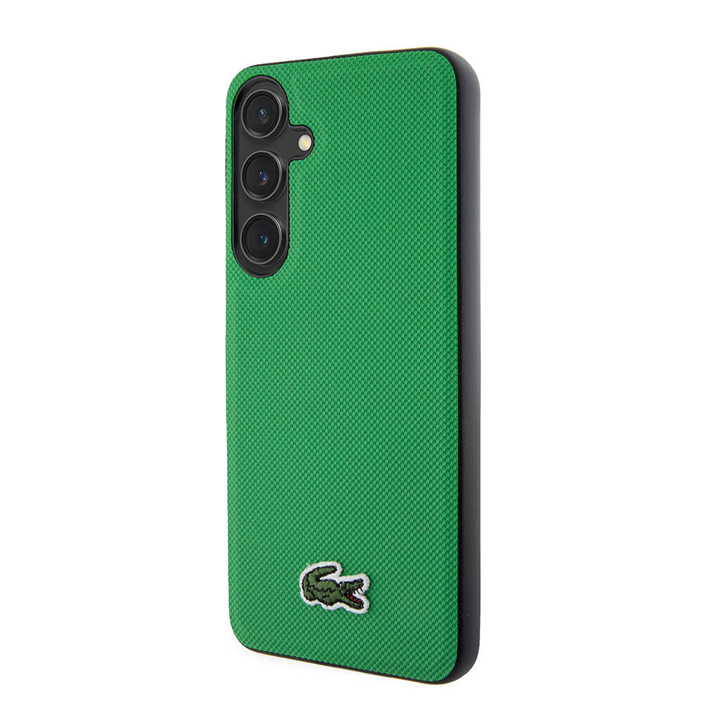 Galaxy S24 Kılıf Lacoste Orjinal Lisanslı PU Pike Desenli Arka Yüzey İkonik Timsah Dokuma Logolu Kapak Lacivert