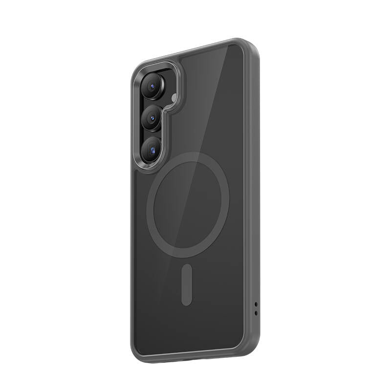 Galaxy S24 Kılıf M-safe Şarj Özellikli Şeffaf Arka Yüzey Benks MagClap TPU Çerçeve Kapak Siyah