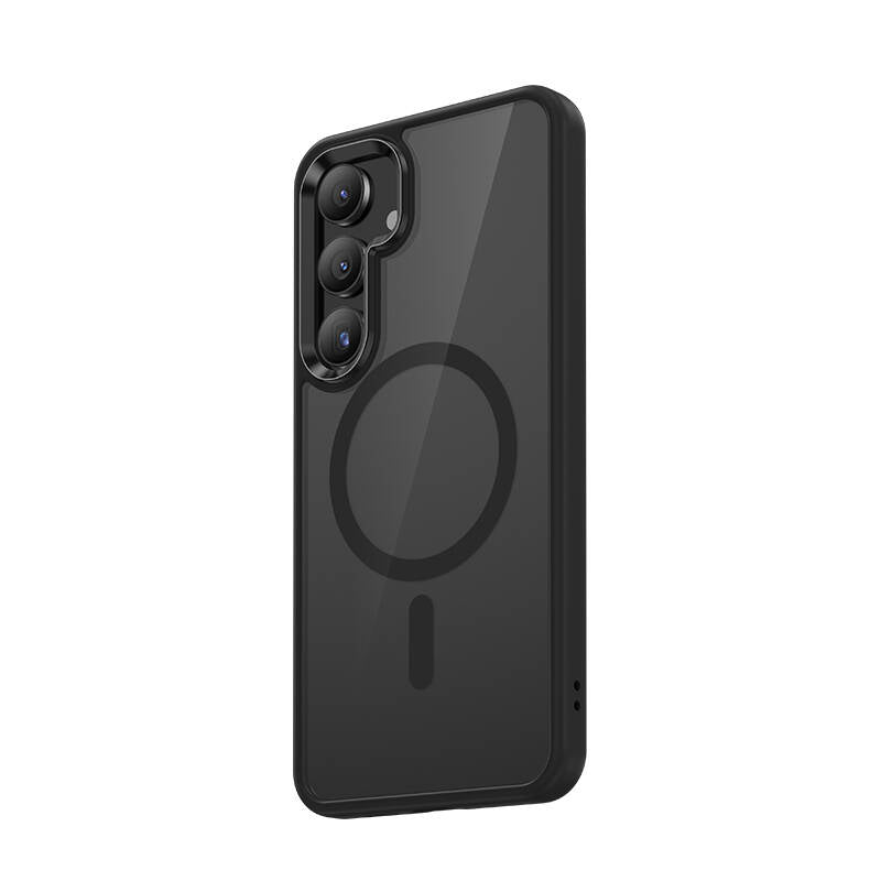 Galaxy S24 Kılıf M-safe Şarj Özellikli Şeffaf Arka Yüzey Benks MagClap TPU Çerçeve Kapak Mavi