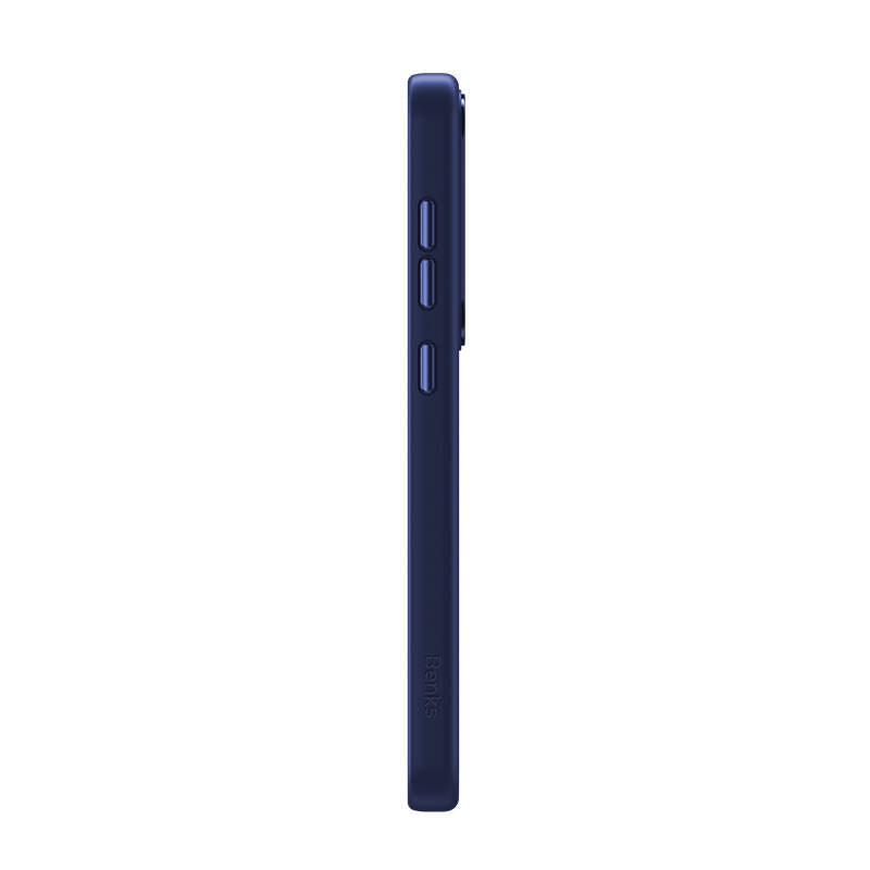 Galaxy S24 Kılıf M-safe Şarj Özellikli Şeffaf Arka Yüzey Benks MagClap TPU Çerçeve Kapak Mavi